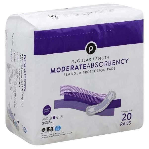 slide 1 of 1, Publix Moderate Absorbency Bladder Protection Pads, 20 ct