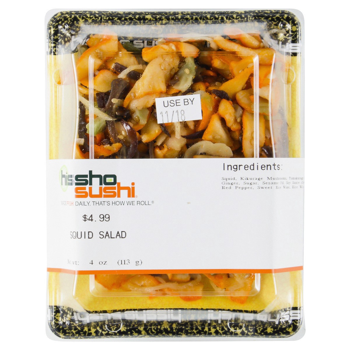 slide 2 of 2, Hissho Sushi Squid Salad, 4 oz