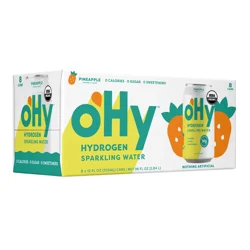 Ohy Pineapple Hydrogen Infused Sparkling Water, Organic, 12 fl oz, 8 pk