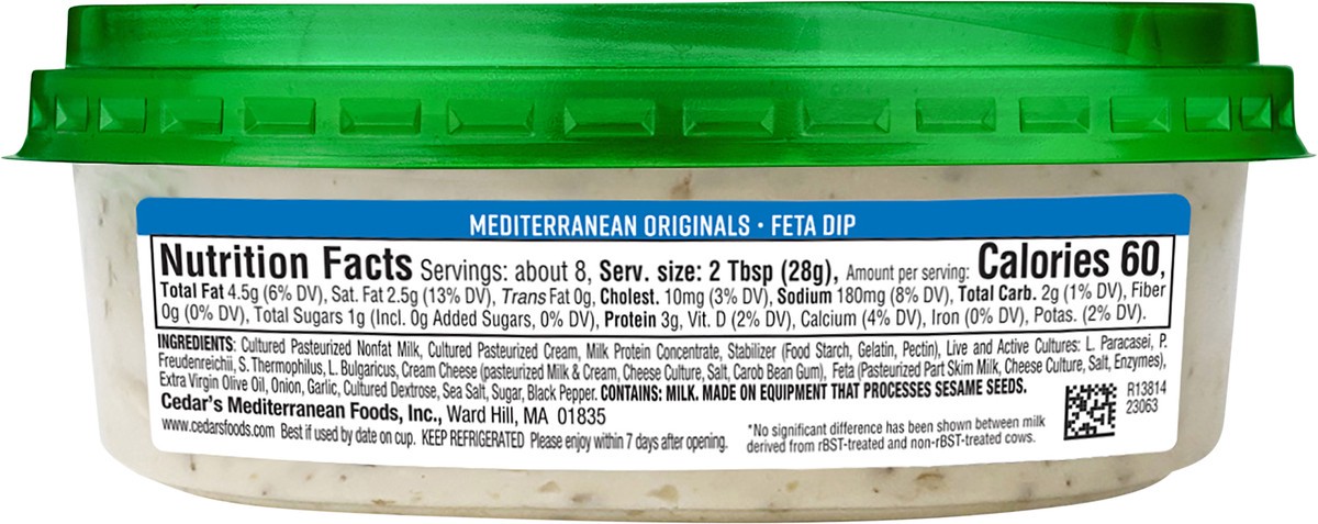 slide 3 of 4, Cedar's Feta Dip, 8 oz