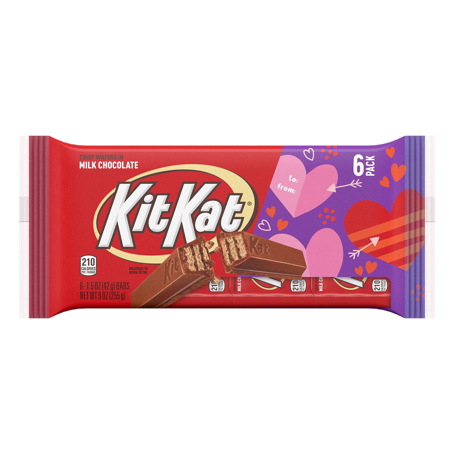 slide 1 of 6, Kit Kat Milk Chocolate Wafer Candy, Valentine's Day Bars, 9 oz