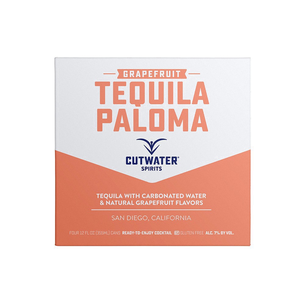 slide 25 of 27, Cutwater Spirits Grapefruit Tequila Paloma Cocktail  4 pk / 12 fl oz Cans, 4 ct; 12 fl oz