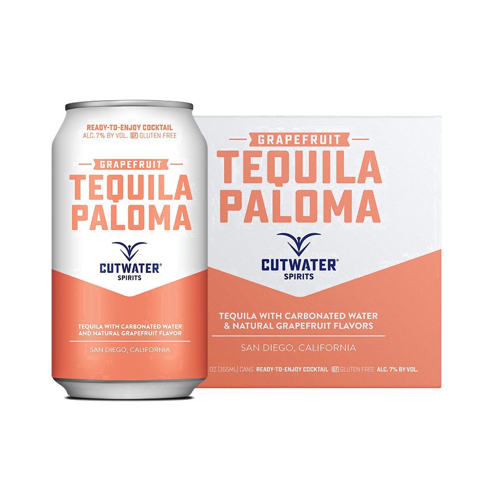 slide 16 of 27, Cutwater Spirits Grapefruit Tequila Paloma Cocktail  4 pk / 12 fl oz Cans, 4 ct; 12 fl oz
