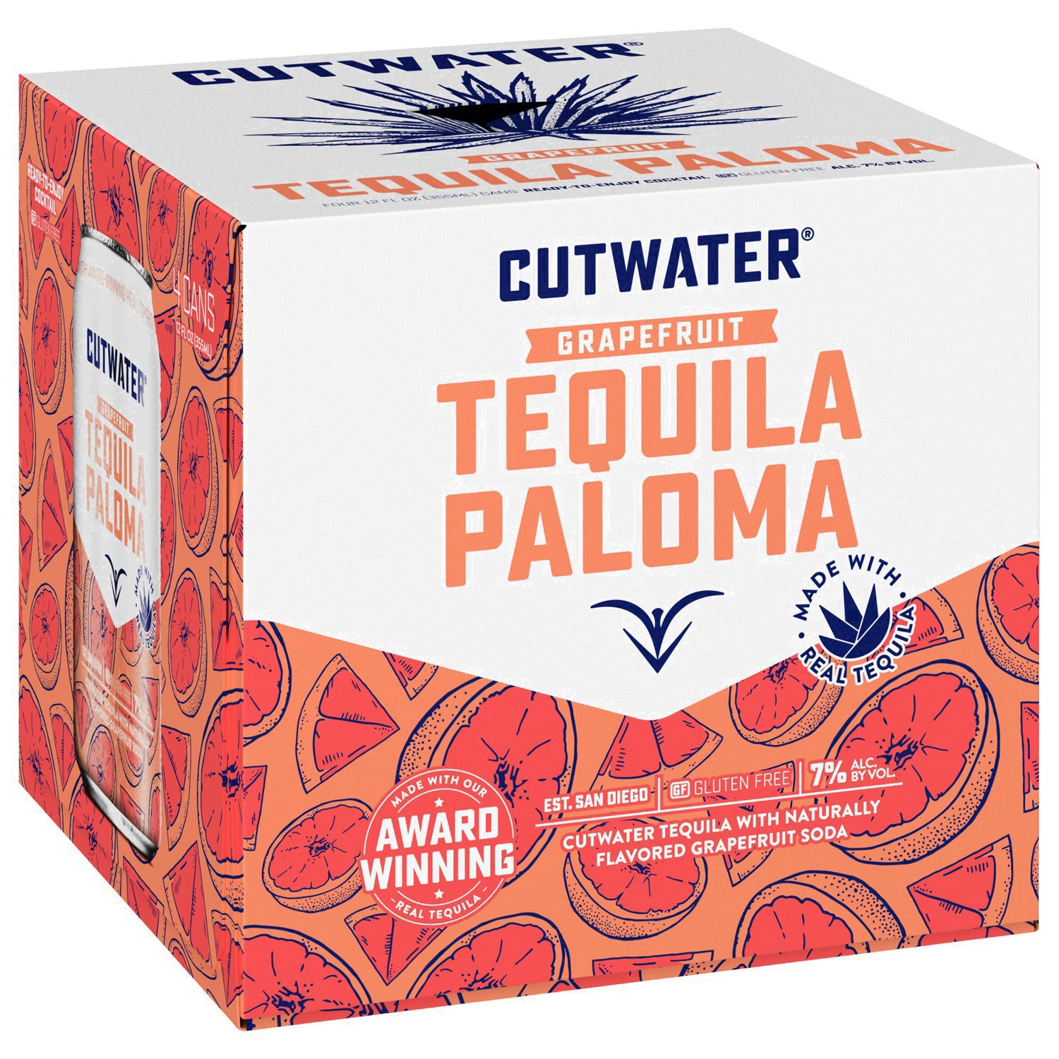 slide 26 of 27, Cutwater Spirits Grapefruit Tequila Paloma Cocktail  4 pk / 12 fl oz Cans, 4 ct; 12 fl oz