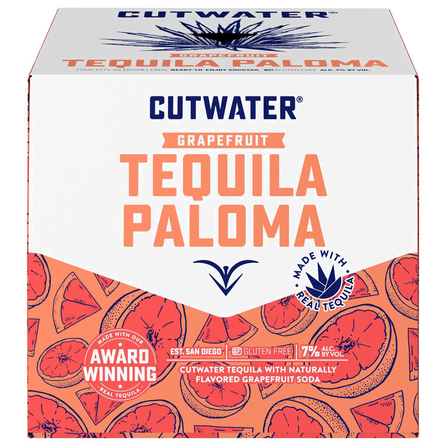 slide 10 of 27, Cutwater Spirits Grapefruit Tequila Paloma Cocktail  4 pk / 12 fl oz Cans, 4 ct; 12 fl oz