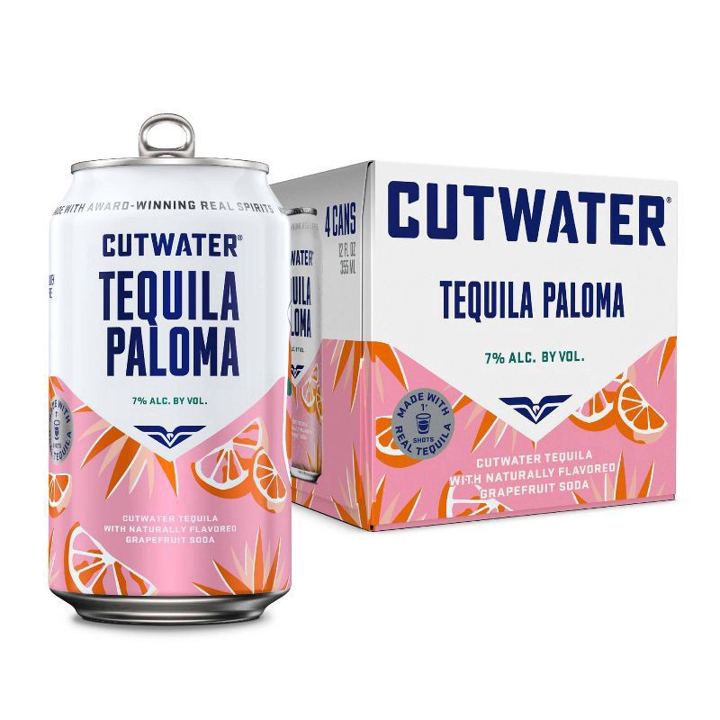 slide 1 of 27, Cutwater Spirits Grapefruit Tequila Paloma Cocktail  4 pk / 12 fl oz Cans, 4 ct; 12 fl oz