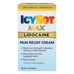 Icy Hot Max Lidocaine Pain Relief Cream 2.7 oz