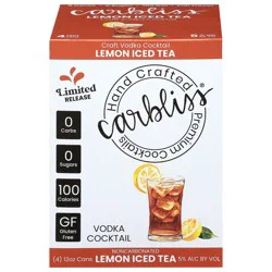 Carbliss Lemon Iced Tea Vodka Cocktail 4 - 12 oz Cans