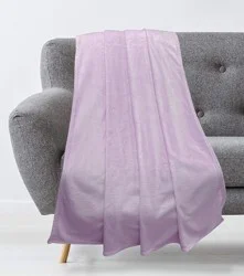 Everyday Living 50 in x 60 in Purple Microplush Throw