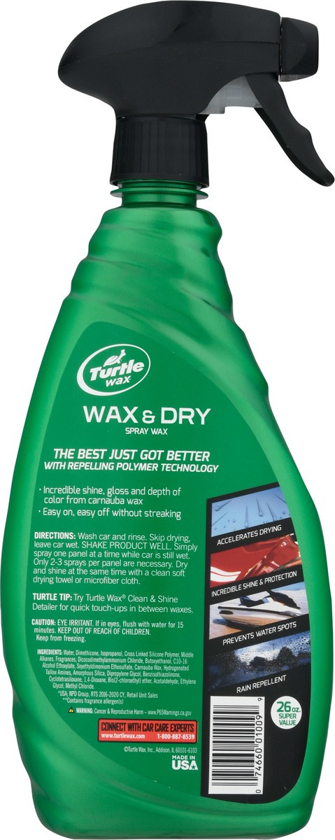 slide 5 of 9, Turtle Wax Wax & Dry Spray Wax 26 fl oz, 26 fl oz