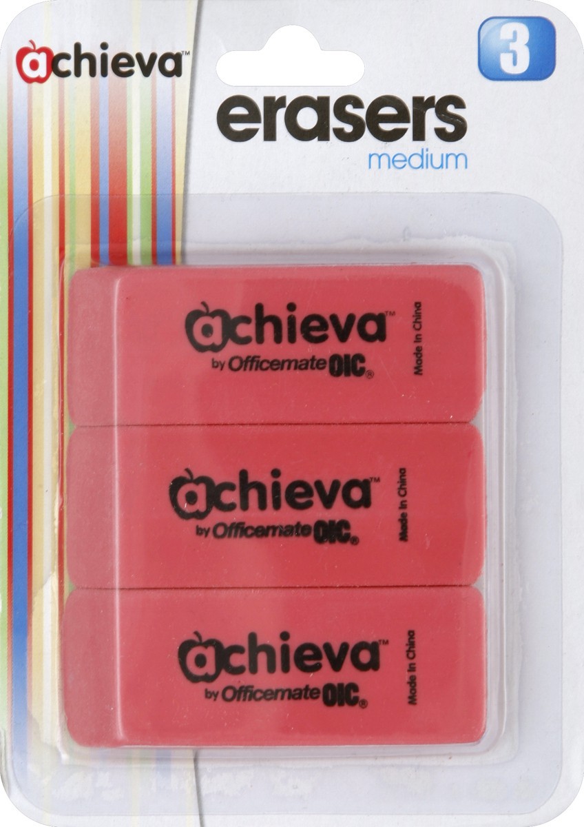 slide 4 of 4, Achieva Erasers 3 ea, 3 ct