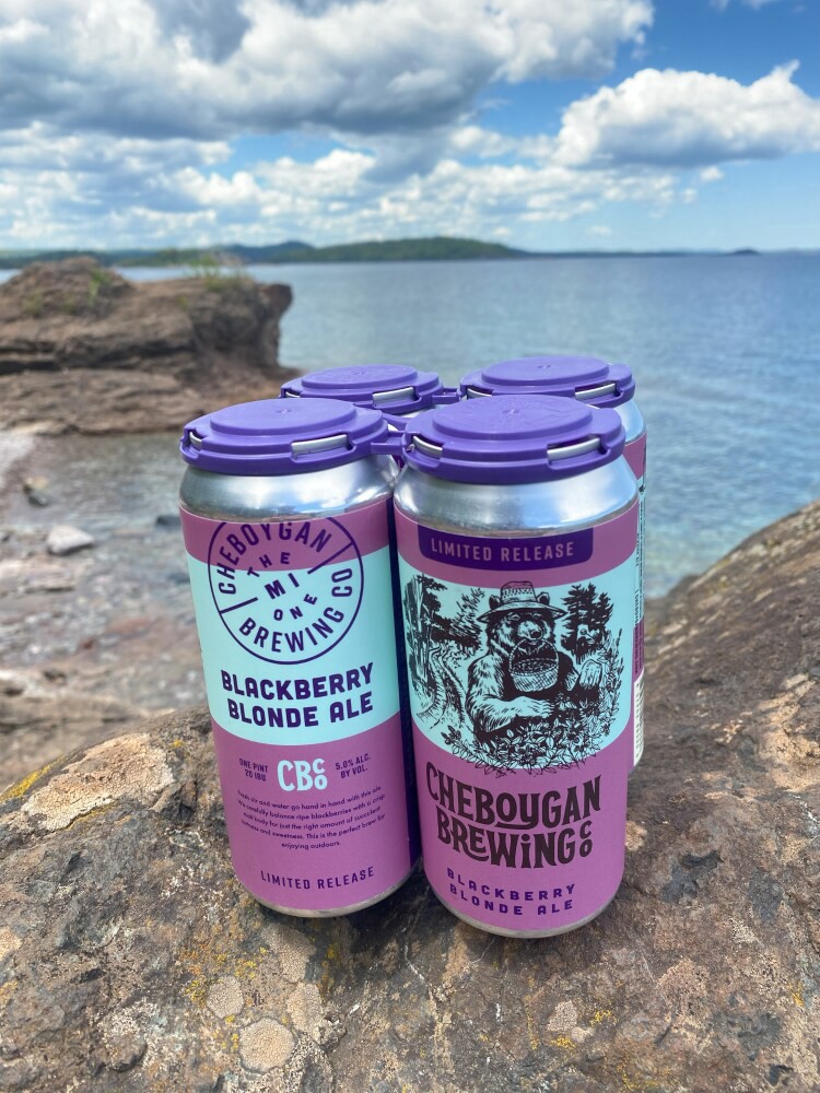 slide 2 of 2, Cheboygan Brewing Blackberry Blonde Ale Beer Cans, 4 ct; 16 fl oz