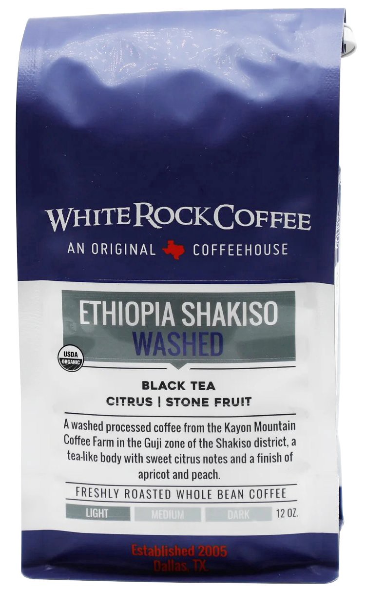 slide 1 of 1, White Rock Coffee Ethiopia Shakiso Microlot Washed Whole Bean Coffee, 12 oz