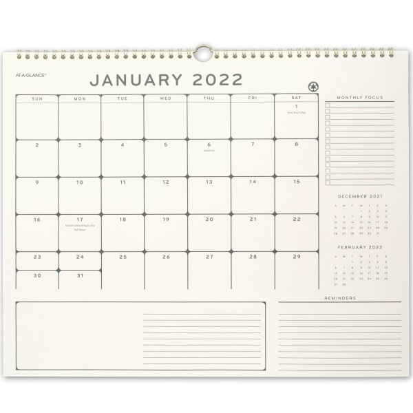 slide 1 of 7, At-A-Glance 2022 Elevation Eco Monthly Wall Calendar, Medium, 12" X 15", 12 in