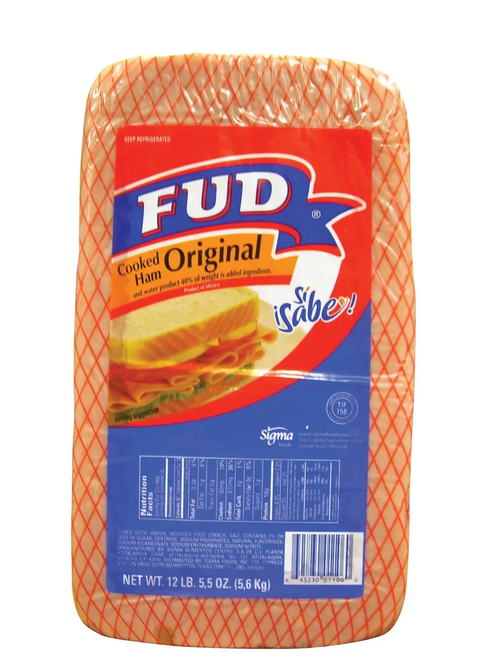 slide 1 of 1, FUD Original Cooked Ham, Sliced, per lb