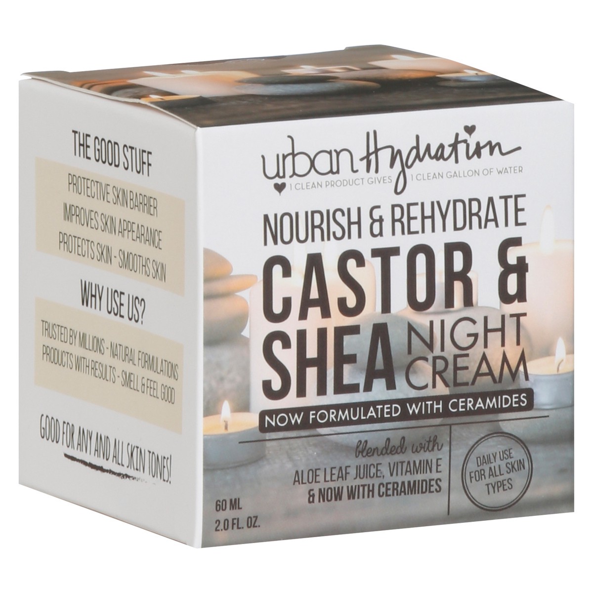 slide 1 of 13, Urban Hydration Nourish & Rehydrate Castor & Shea Night Cream 2.0 fl oz, 2 fl oz