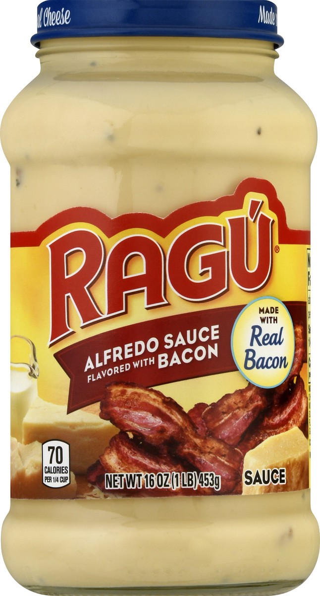 slide 5 of 10, Ragu Flavored with Bacon Alfredo Sauce - 16 oz, 16 oz