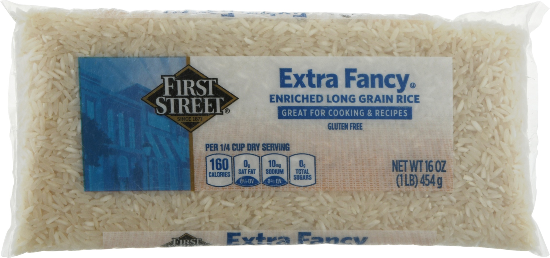 slide 1 of 1, First Street Extra Fancy Long Grain White Rice, 1 lb