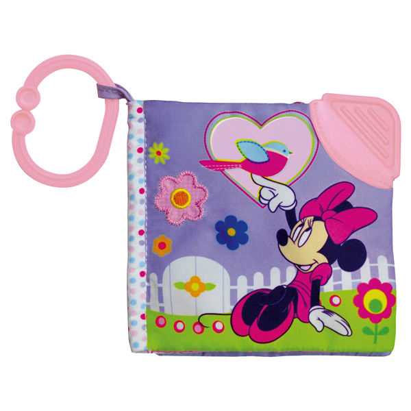 slide 1 of 1, Disney Baby Minnie Mouse Soft Book with Clip, 5 in