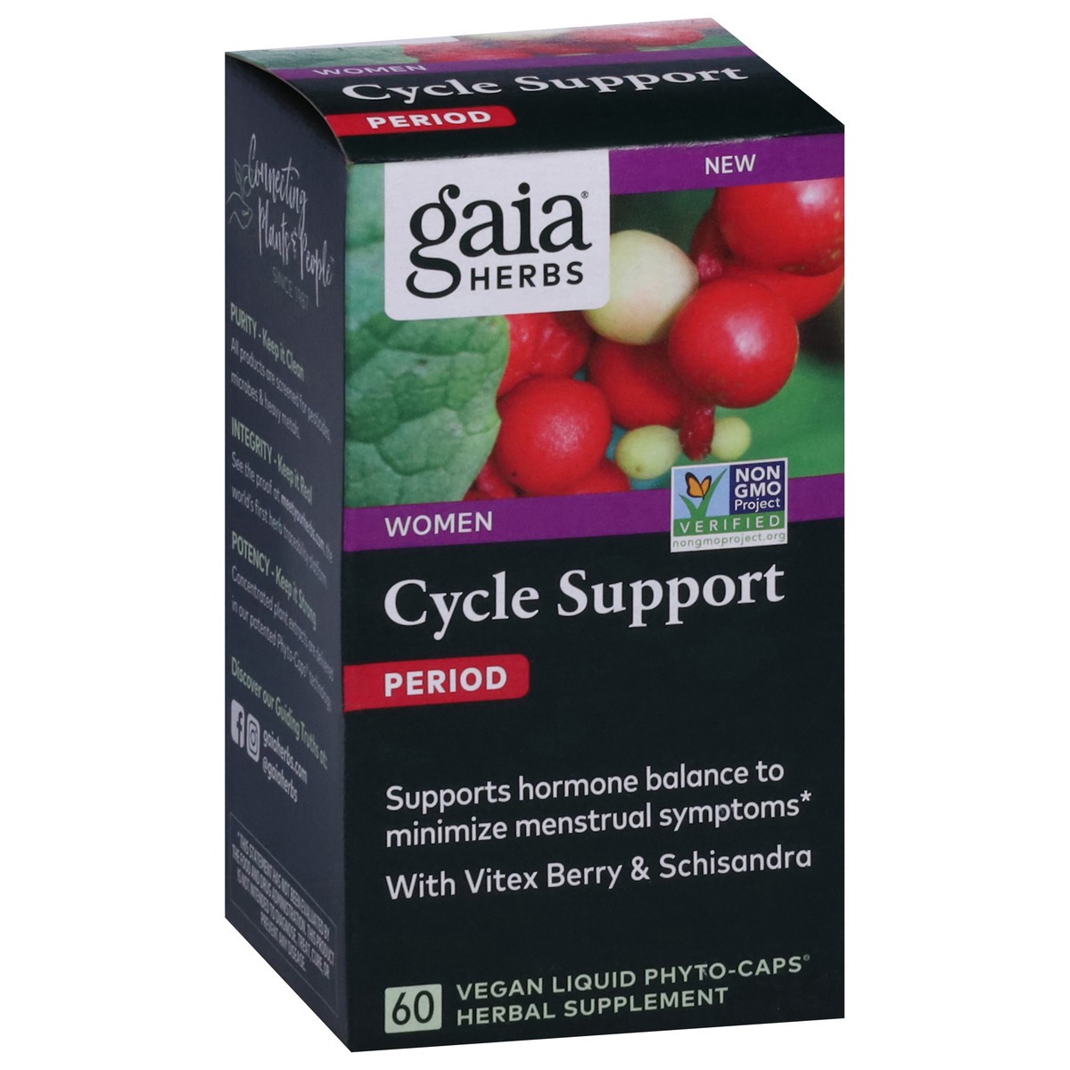 slide 4 of 4, Gaia Herbs Women Period Cycle Support 60 Liquid Phyto-Caps, 60 ct