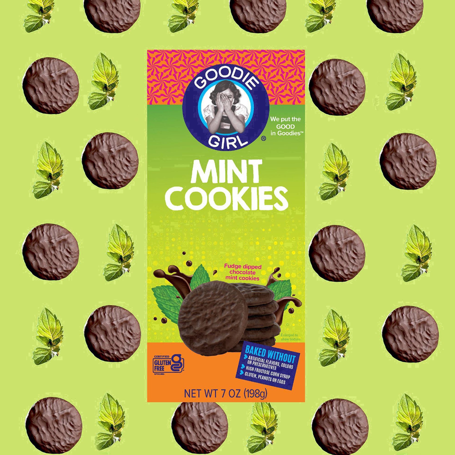 slide 10 of 137, Goodie Girl Fudge Dipped Chocolate Mint Cookies, 7 oz
