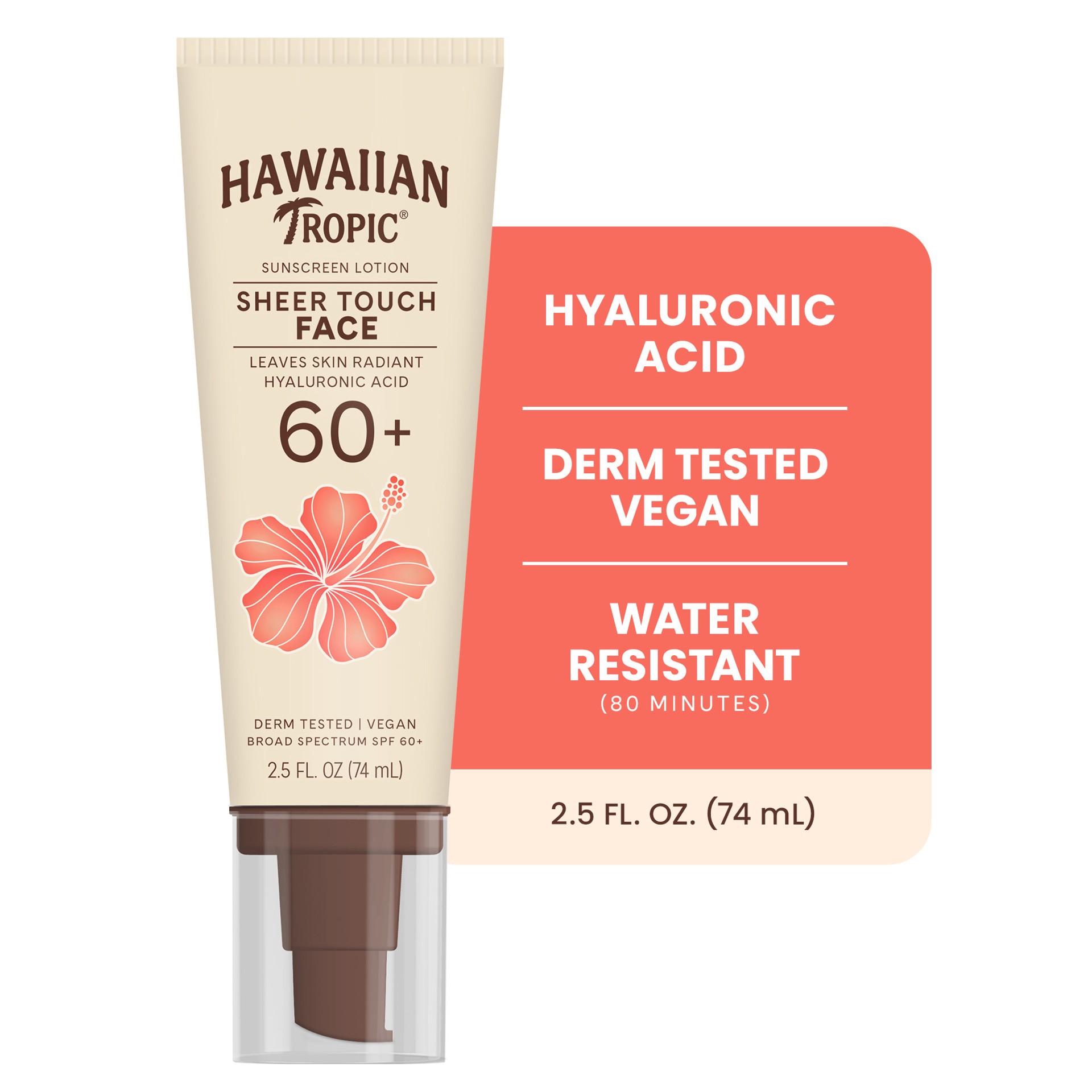 slide 1 of 9, Hawaiian Tropic Sheer Touch Face Lotion, SPF 60, 2.5 Fl Oz, 1 ct