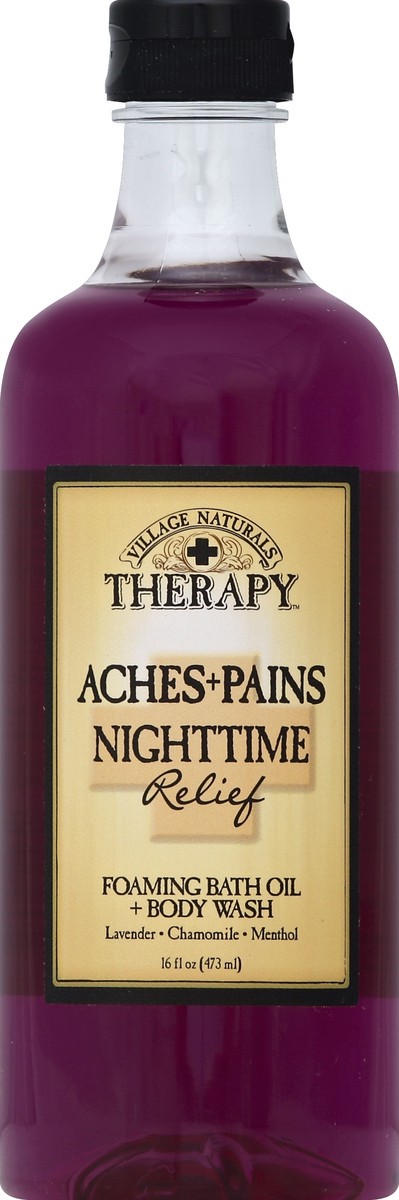 slide 2 of 2, Village Naturals Therapy Restless Nights Relief Foaming Bath Oil And Body Wash, 16 fl oz