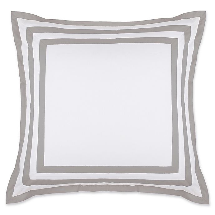 slide 1 of 1, Wamsutta Hotel Border MICRO COTTON European Pillow Sham - White/Charcoal, 1 ct