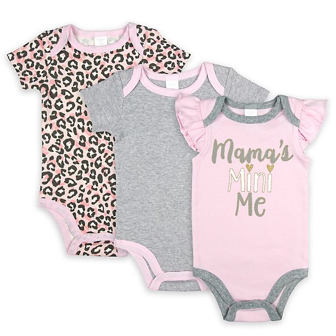 slide 1 of 1, Modern Baby Newborn Mama's Mini Me Bodysuits - Pink, 3 ct