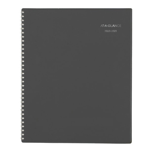 slide 1 of 6, At-A-Glance Dayminder Academic Weekly/Monthly Appointment Book/Planner, 8-1/2'' X 11'', Charcoal, July 2020 To June 2021, Ayc52045, 1 ct