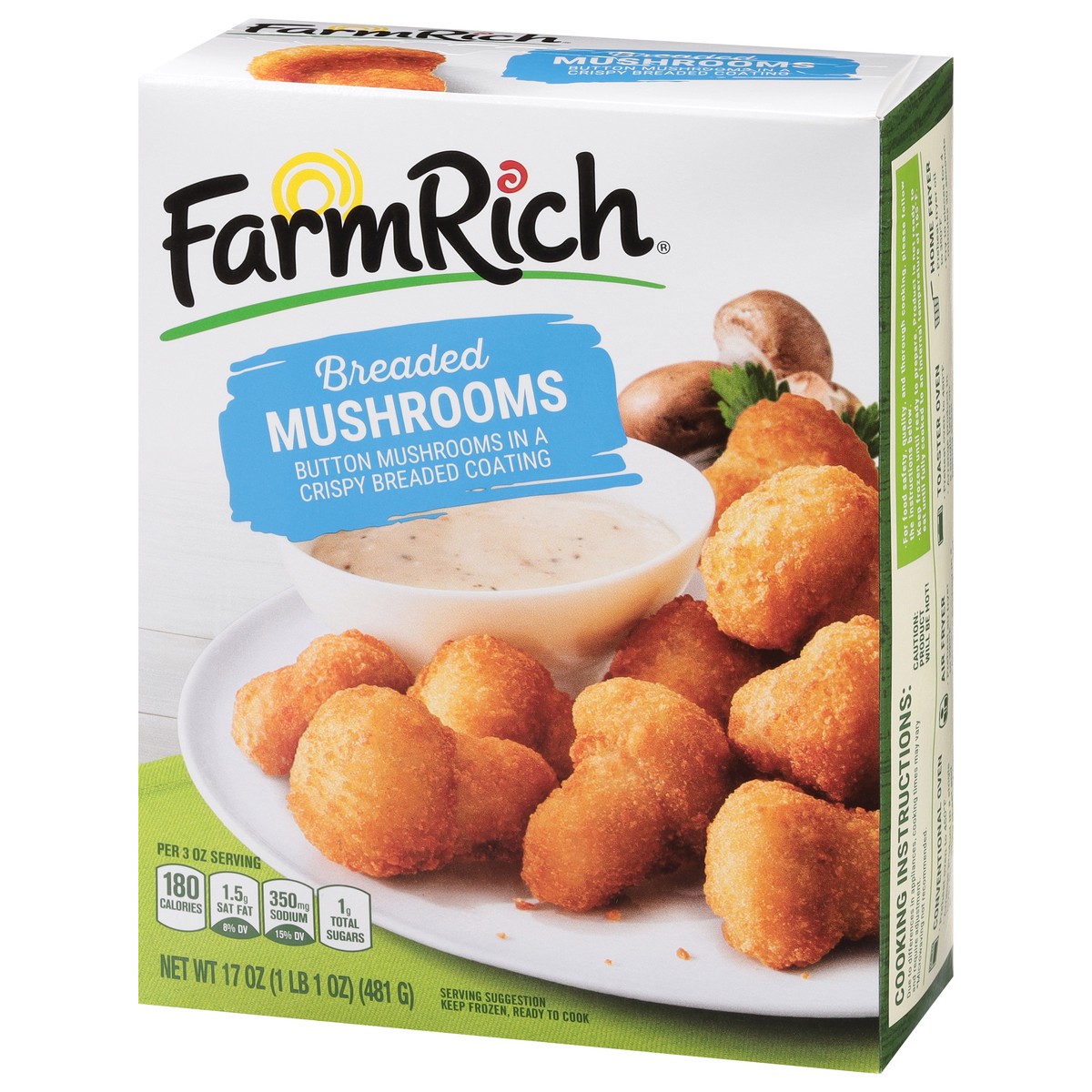 slide 4 of 9, Farm Rich Breaded Mushrooms, 17 oz