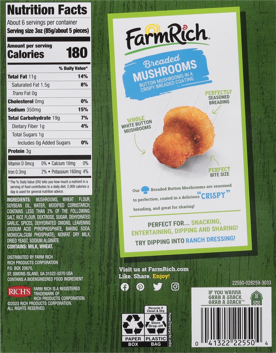 slide 3 of 9, Farm Rich Breaded Mushrooms, 17 oz