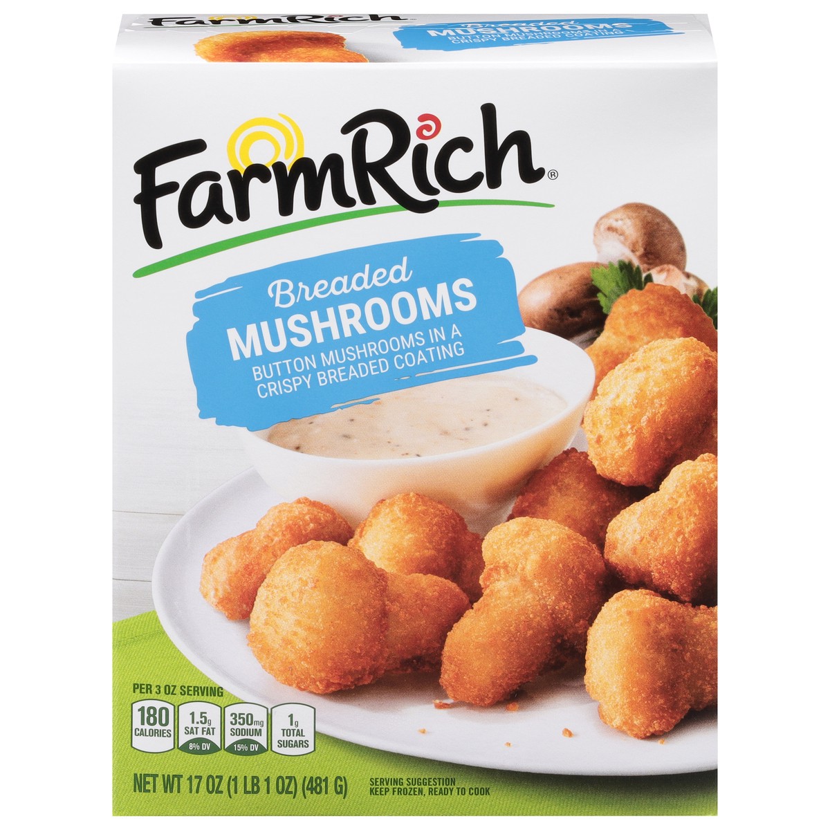 slide 1 of 9, Farm Rich Breaded Mushrooms, 17 oz