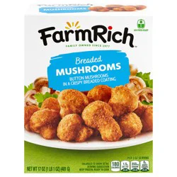 Farm Rich Breaded Mushrooms in a Crispy Breaded Coating, 17 oz (Frozen Snacks and Appetizers)