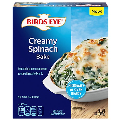 slide 1 of 1, Birds Eye Creamy Spinach Bake Frozen Vegetable, 13 oz