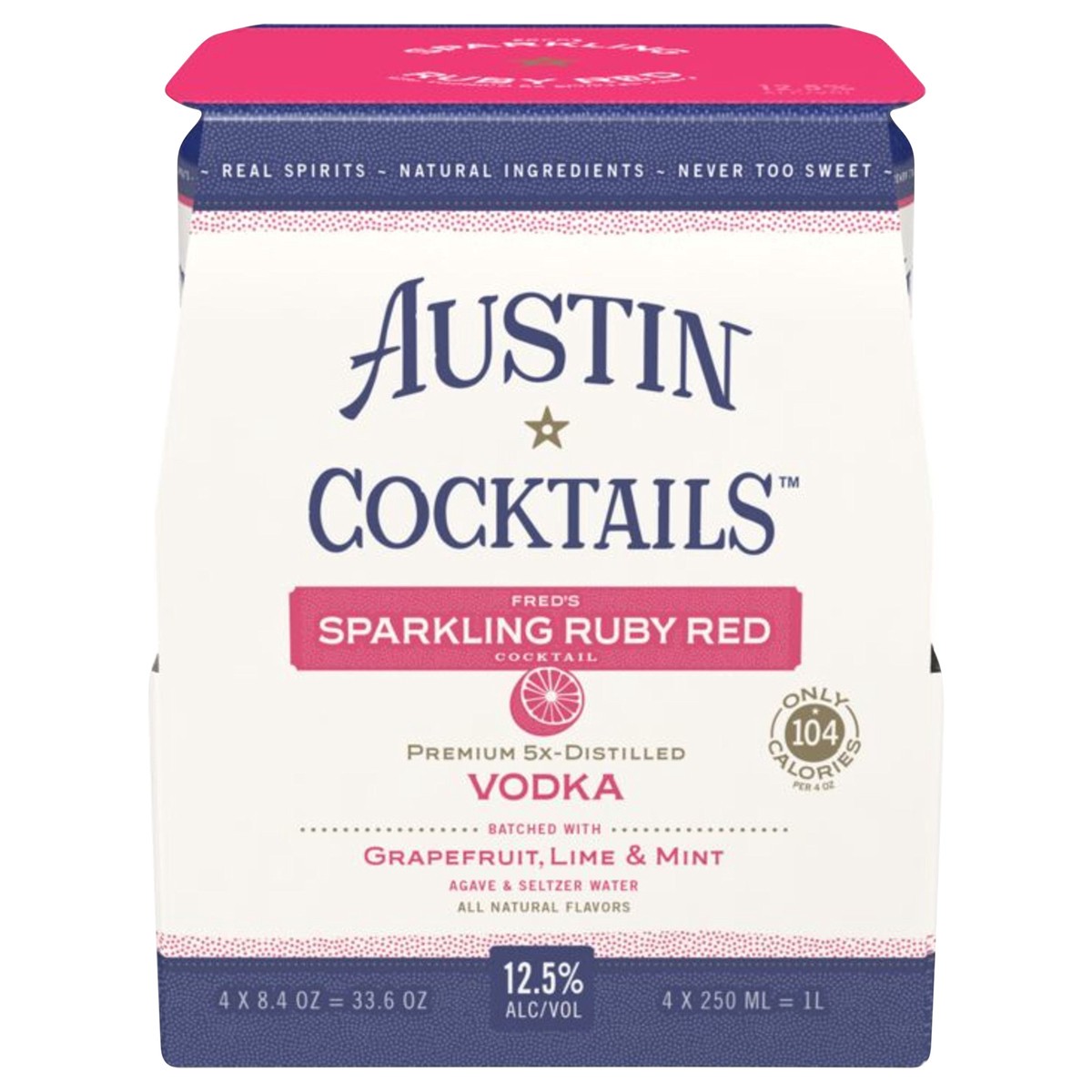 slide 1 of 5, Austin Cocktails Fred's Ruby Red Vodka Canned Cocktail Cans, 4 ct