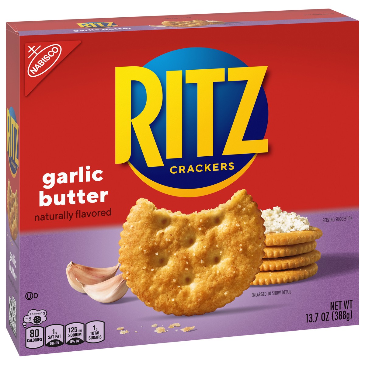 slide 9 of 9, RITZ Garlic Butter Crackers, Snacks for Kids and Adults, Lunch Snacks, 13.7 oz, 13.7 oz
