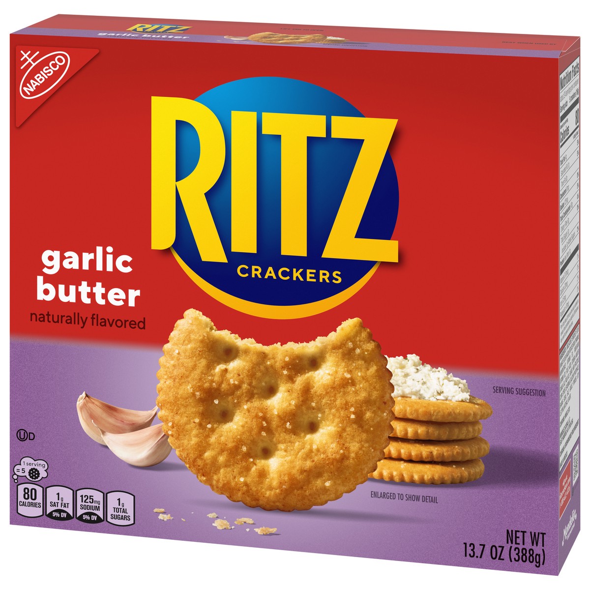 slide 2 of 9, RITZ Garlic Butter Crackers, Snacks for Kids and Adults, Lunch Snacks, 13.7 oz, 13.7 oz
