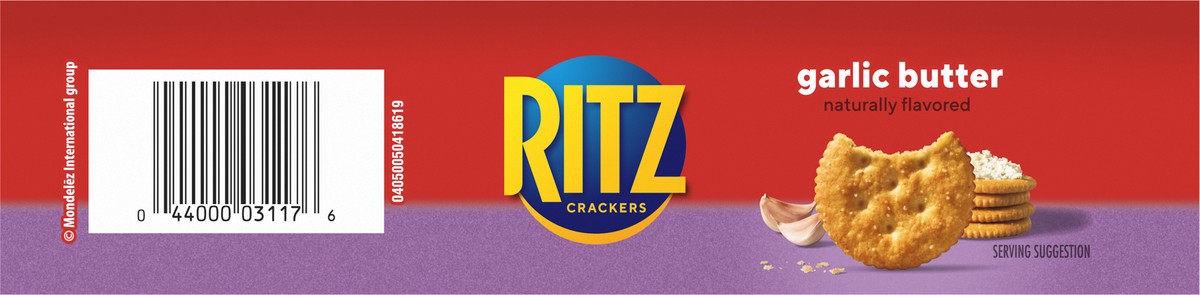 slide 6 of 9, RITZ Garlic Butter Crackers, Snacks for Kids and Adults, Lunch Snacks, 13.7 oz, 13.7 oz