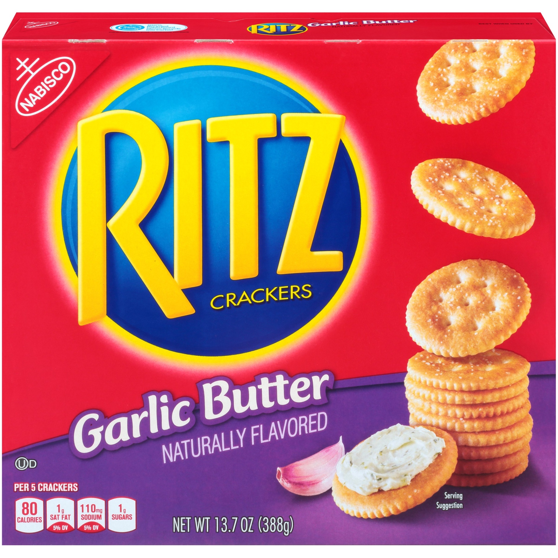 slide 1 of 9, Ritz Garlic Butter Crackers, 13.7 oz