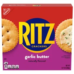 RITZ Garlic Butter Crackers, Snacks for Kids and Adults, Lunch Snacks, 13.7 oz