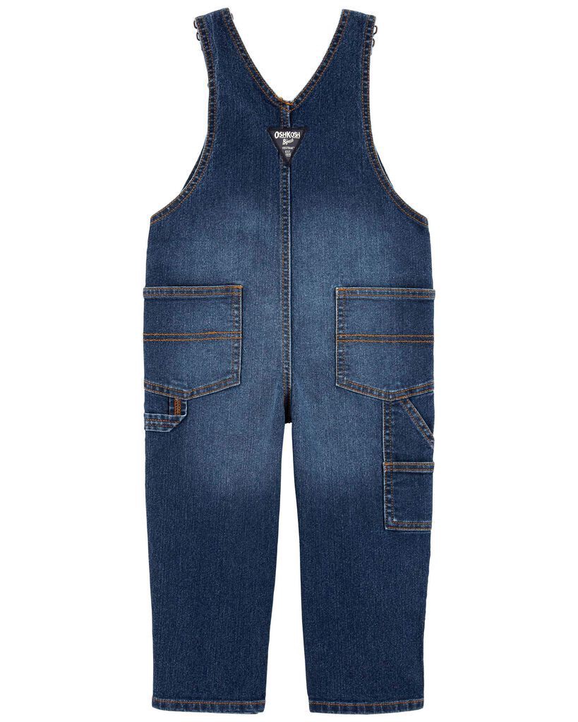 slide 3 of 4, Oshkosh Toddler Stretch Denim Overalls Dark Wash 5T, 1 ct
