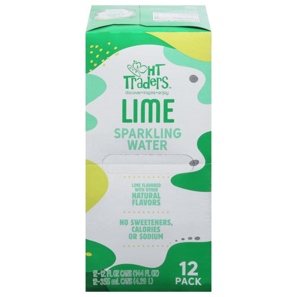 slide 3 of 3, Harris Teeter Traders Lime Sparkling Wate, 12 ct; 12 fl oz