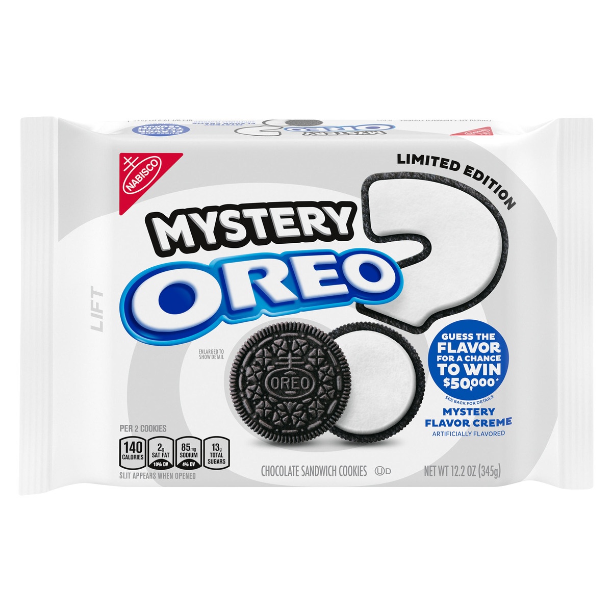 slide 1 of 9, Oreo Mystery Flavor Creme Chocolate Sandwich Cookies, 12.2 oz