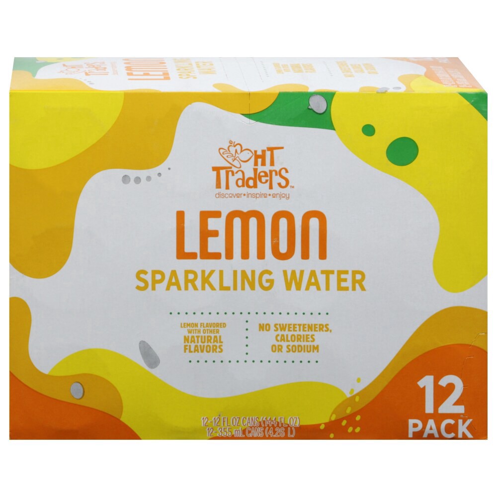slide 2 of 3, Harris Teeter Traders Lemon Sparkling Wat, 12 ct; 12 fl oz