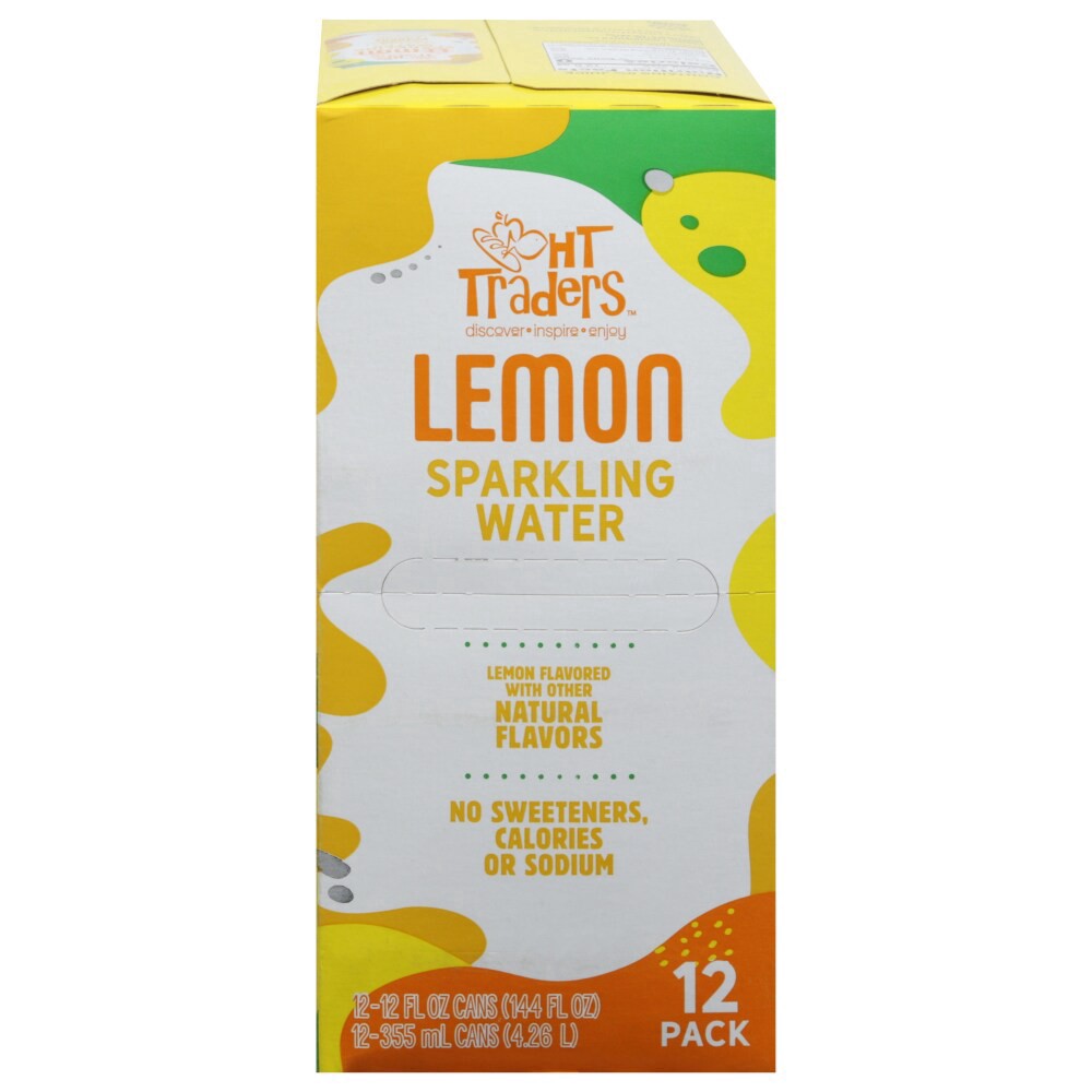 slide 3 of 3, Harris Teeter Traders Lemon Sparkling Wat, 12 ct; 12 fl oz
