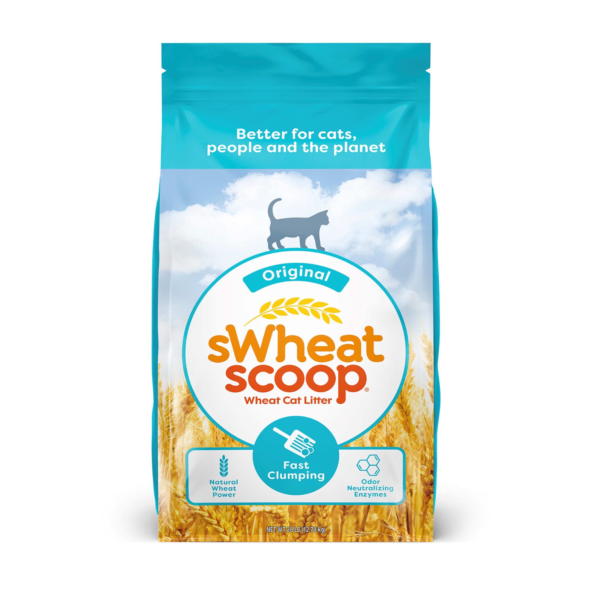 slide 1 of 1, sWheat Scoop Original Unscented Natural Clumping Wheat Cat Litter, 28 lbs., 1 ct