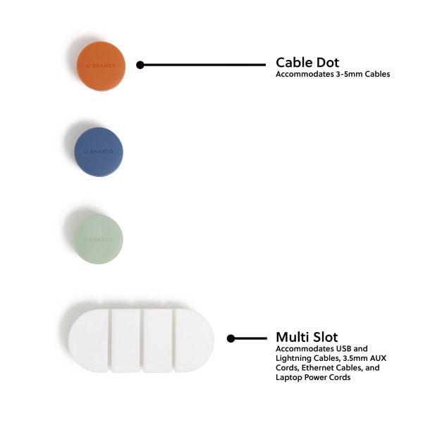 slide 3 of 6, U Brands® Adhesive Cord Organizer Clips, Multicolor, Set Of 4 Clips, 1 ct