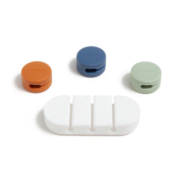 slide 1 of 6, U Brands® Adhesive Cord Organizer Clips, Multicolor, Set Of 4 Clips, 1 ct