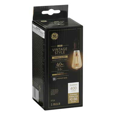 slide 1 of 1, GE LED 40Watt VintaStyle Aline Light Bulb - Warm Candle Light, 1 ct